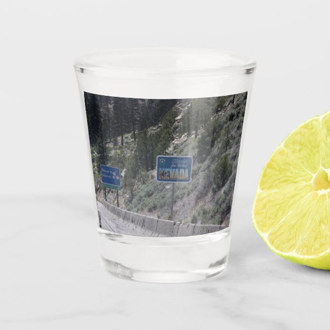 Vaso De Chupito Nevada, California Border Shot Glass (Anverso)