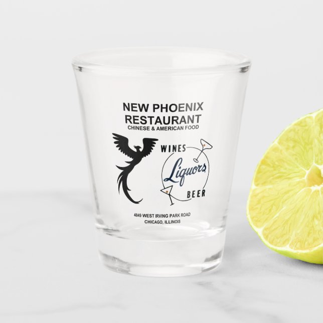 Vaso De Chupito New Phoenix Restaurant, Chicago, IL (Anverso)