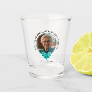 Vaso De Chupito Nieto de marco Verde azulado floral a foto de abue