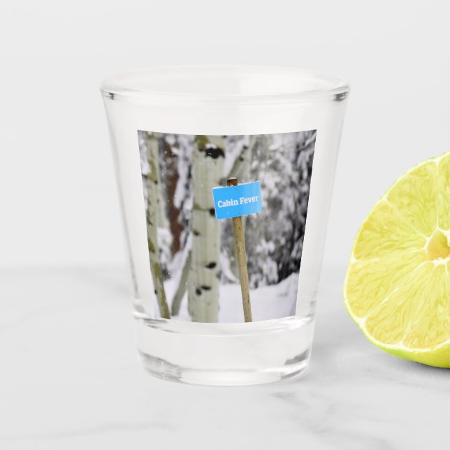 Vaso De Chupito Nieve feriada de fiebre de invierno (Anverso)