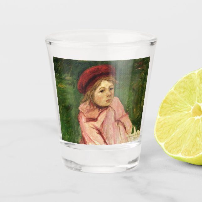 Vaso De Chupito Niña pequeña en un Beret rojo (Anverso)