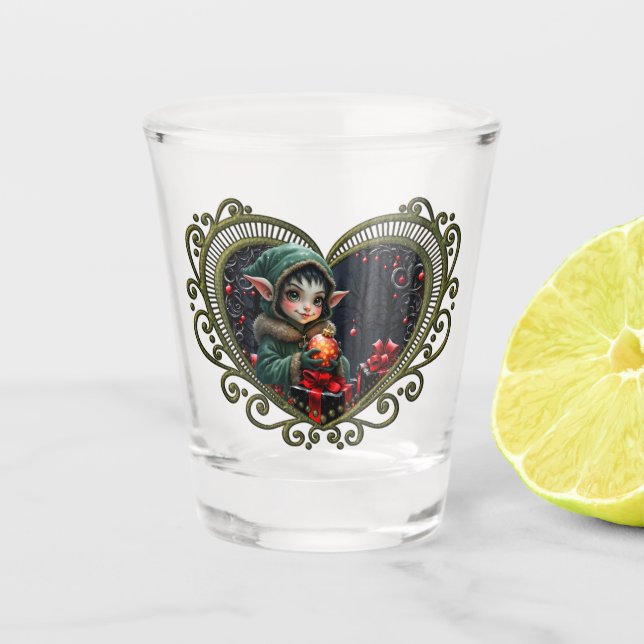 Vaso De Chupito Niño mayor de edad con abrigo verde (Anverso)