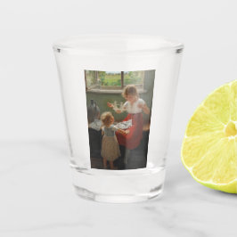 Vaso De Chupito Niños Haciendo Silhouettes (Niños Cuidados Jugando