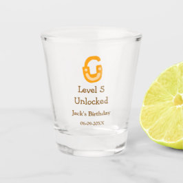 Vaso De Chupito Nivel 5 desbloqueado bloqueo naranja marrón feliz