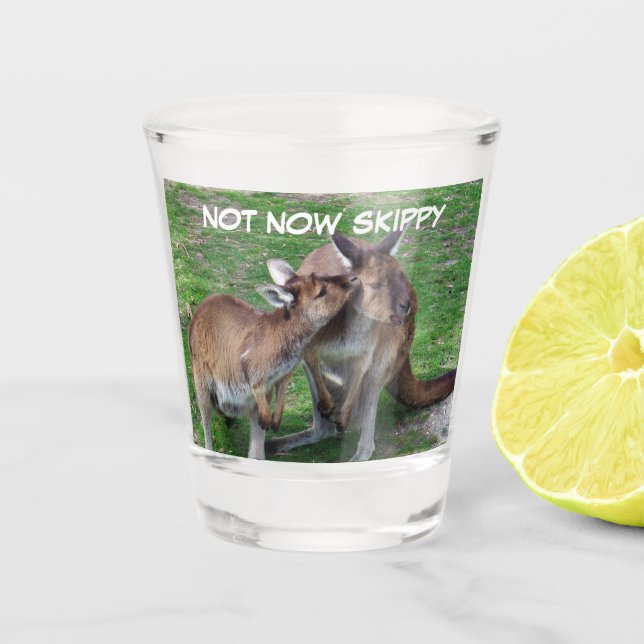 Vaso De Chupito No ahora Skippy Shot Glass (Anverso)