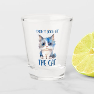 Vaso De Chupito No mires la frase del gato gracioso
