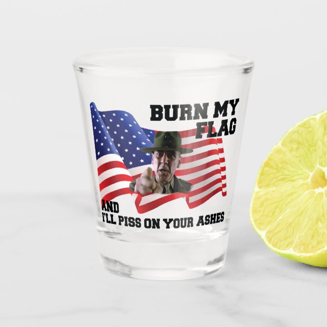 Vaso De Chupito No queme mi bandera (Anverso)