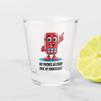 Vaso De Chupito No se permiten teléfonos Ilustracion cómico