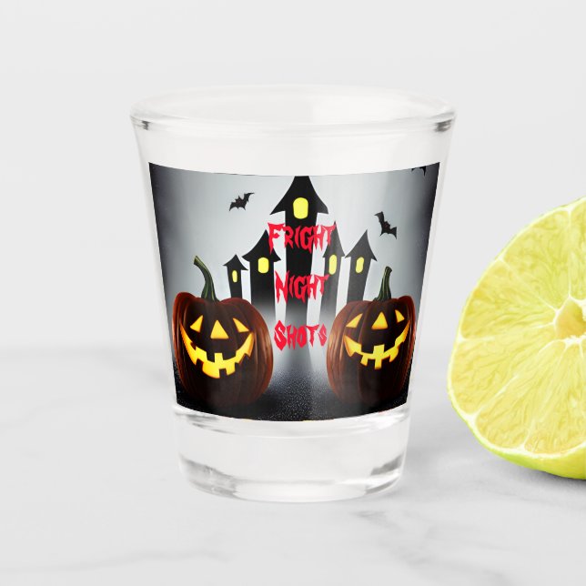 Vaso De Chupito Noche brillante dispara calabaza de Halloween espe (Anverso)