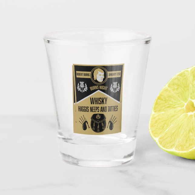 Vaso De Chupito Noche de quemaduras escocesa (Anverso)