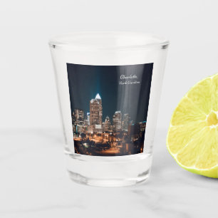 Vaso De Chupito Noche del Skyline City de Charlotte Carolina del N