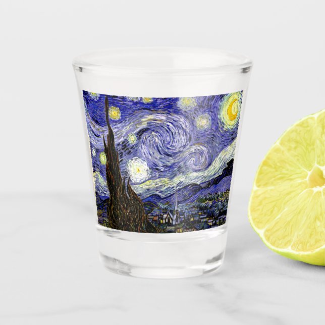 Vaso De Chupito Noche estrellada de Van Gogh, 1889 (Anverso)