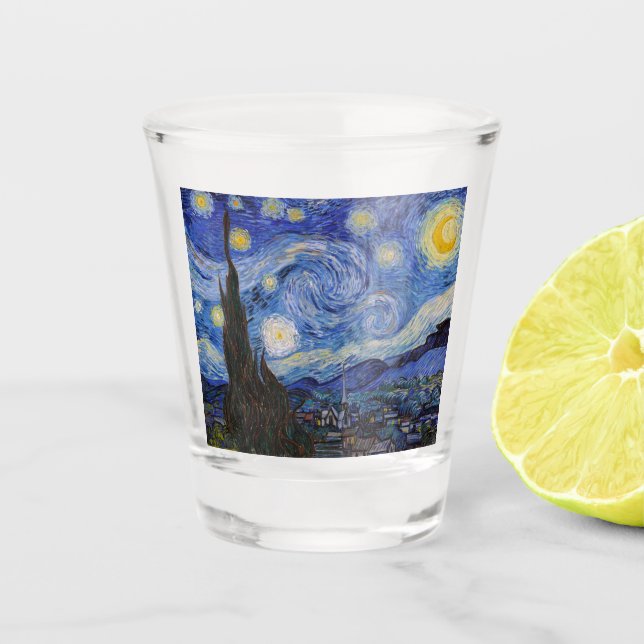 Vaso De Chupito Noche estrellada: Saint Remy de Vincent Van Gogh (Anverso)