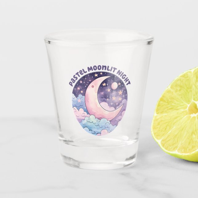 Vaso De Chupito Noche Pastel Moonlit - Luna Crescent Dreamy (Anverso)