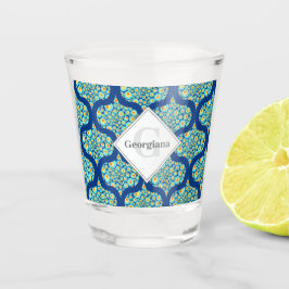 Vaso De Chupito Noche Starry Monogramada En Sea Doodle Ogee