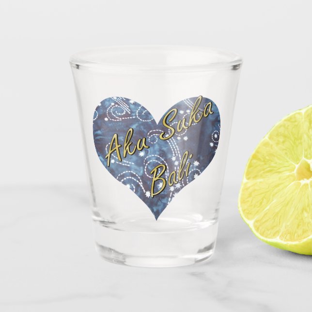Vaso De Chupito Noches de Bali: corazón batik (Anverso)