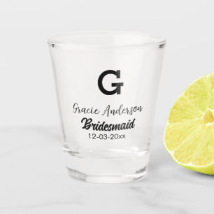 Vaso De Chupito Nodesmaid agregar nombre monograma simple mínimo m