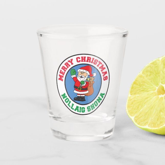 Vaso De Chupito Nollaig Shona Irish Christmas Santa Shot Glass (Anverso)
