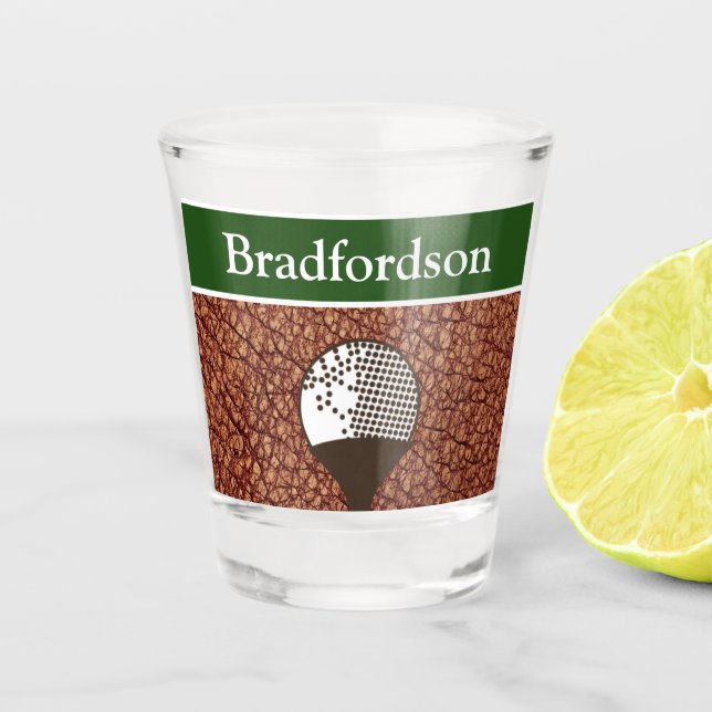 Vaso De Chupito Nombre Barriles de Golfers Masculine Brown Faux Le (Anverso)