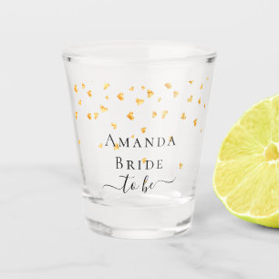 Vaso De Chupito Nombre con corazones dorados en espolvoreado para 