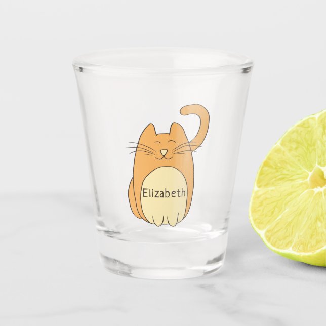 Vaso De Chupito Nombre de agregado de gatos Personalizado circular (Anverso)