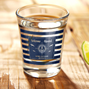 Vaso De Chupito Nombre de Barco Personalizado Bienvenido a Bordo A
