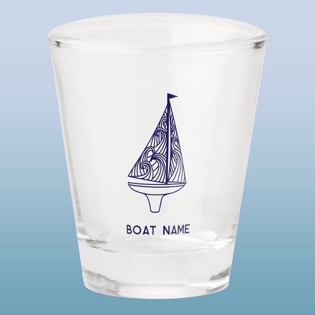 Vaso De Chupito Nombre de barco personalizado para vela (Personalized boat or captain name yachting sailing shot glass)