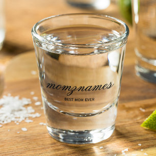 Vaso De Chupito Nombre de caligrafía de la mejor mamá personalizad