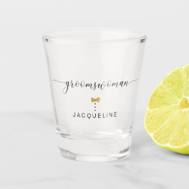 Vaso De Chupito Nombre de corazón dorado del guión moderno de la M