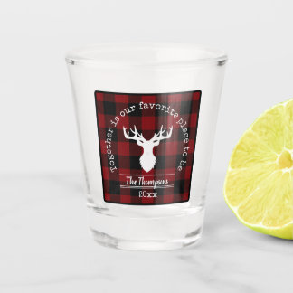 Vaso De Chupito Nombre de familia de ciervos a cuadros de búfalo r
