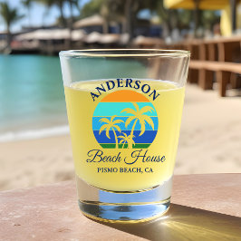 Vaso De Chupito Nombre de la Familia Beach House Sun Palm Trees
