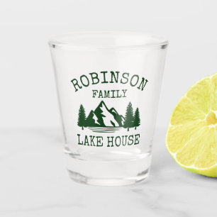 Vaso De Chupito Nombre de la familia Lake House Forest Green Trees