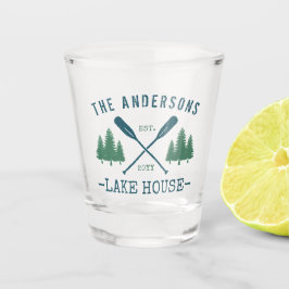 Vaso De Chupito Nombre de la familia Lake House Rustic Oars Pine T