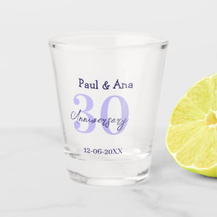 Vaso De Chupito nombre de letra negrita púrpura 30 aniversario sim