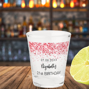 Vaso De Chupito Nombre de los gorriones rojos de la fiesta de cump