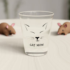 Vaso De Chupito Nombre de mamá de gato gatito agudo y durmiente