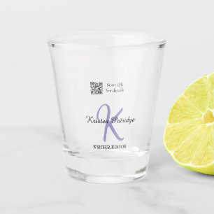Vaso De Chupito nombre de monograma escritora edición púrpura códi