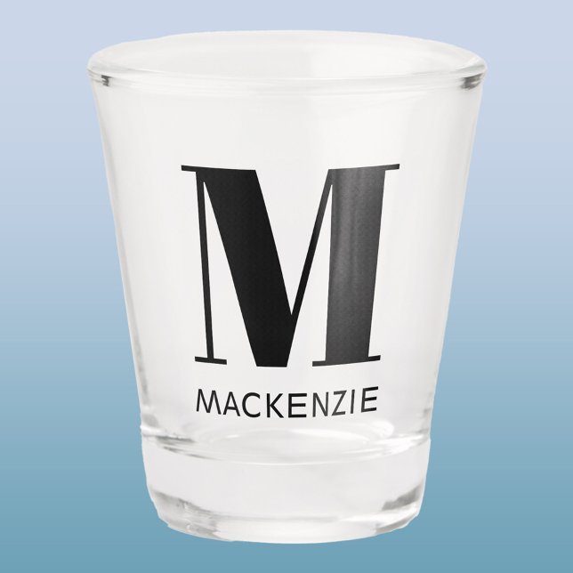 Vaso De Chupito Nombre de monograma simple (Monogram name modern personalized shot glass)