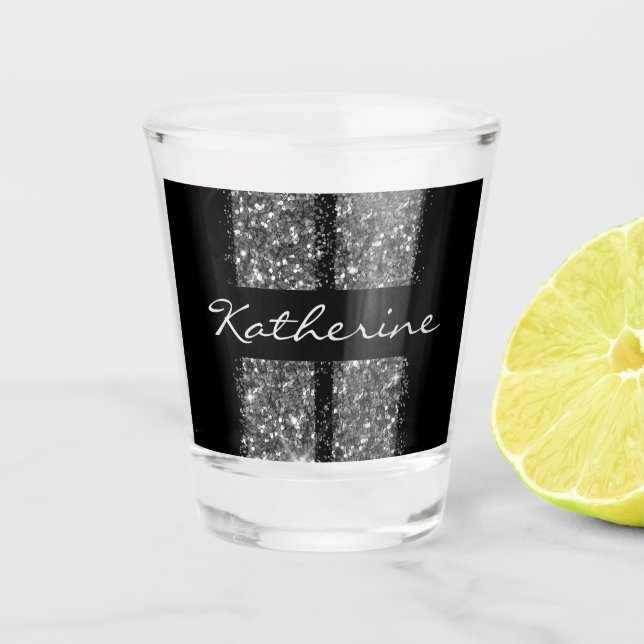 Vaso De Chupito Nombre de rayas Purpurinas de Carreras del coche d (Anverso)