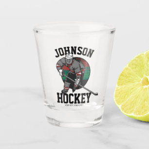Vaso De Chupito Nombre del atleta del equipo de jugador de hockey 