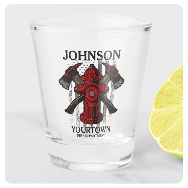 Vaso De Chupito NOMBRE DEL bombero Departamento de bomberos Bander (Subido por el creador)