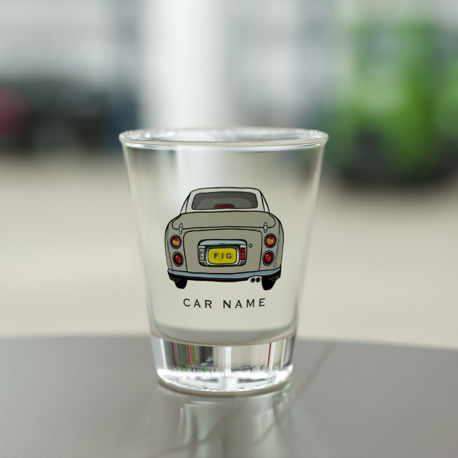 Vaso De Chupito Nombre del coche Topaz Mist Figaro Figaro Vidrio d (Add your car name to this cute topaz mist figaro shot glass)