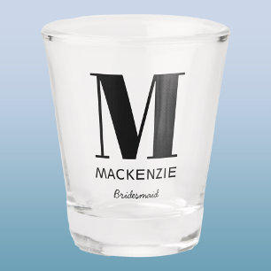 Vaso De Chupito Nombre del Monograma de la dama de honor