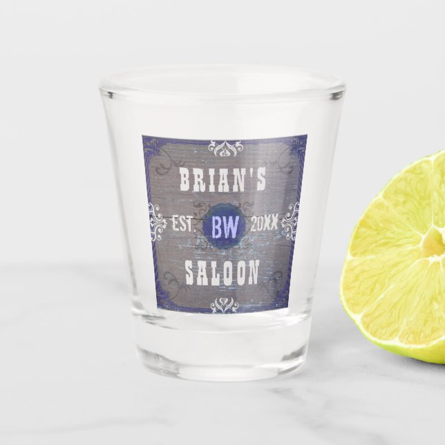 Vaso De Chupito Nombre del oeste salvaje occidental de madera (Anverso)