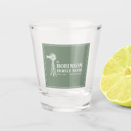 Vaso De Chupito Nombre Familiar Granja Rústico Molino de viento Sa