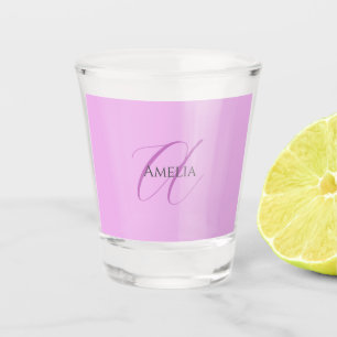 Vaso De Chupito Nombre Monograma Letra inicial Orquídea & Lilac