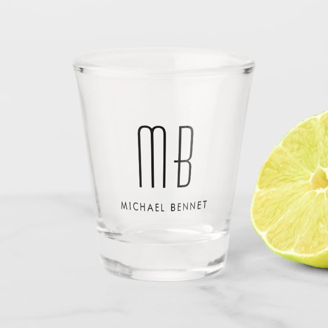 Vaso De Chupito Nombre Monogramado Moderno (Anverso)