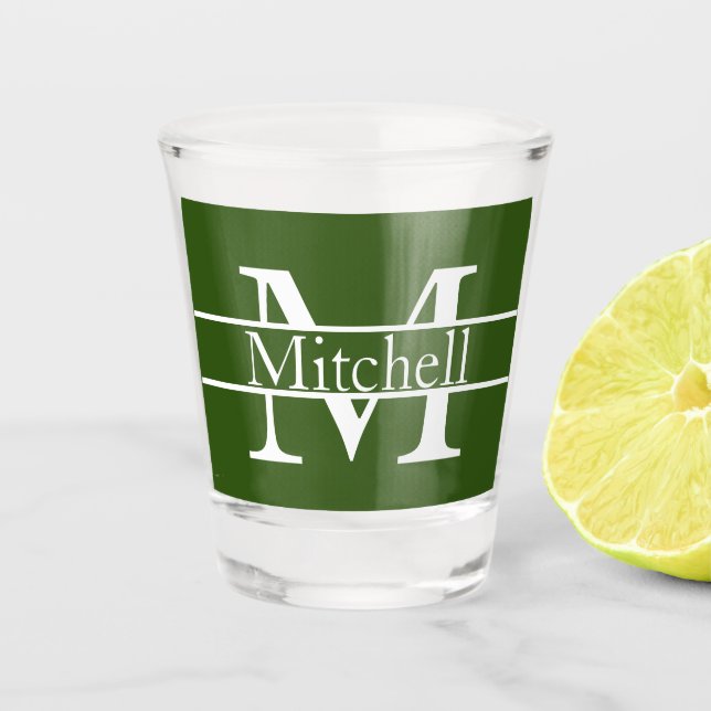 Vaso De Chupito Nombre monogramado simple personalizado (Anverso)