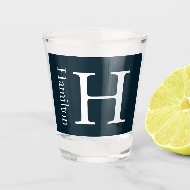 Vaso De Chupito Nombre monogramado simple personalizado (Anverso)