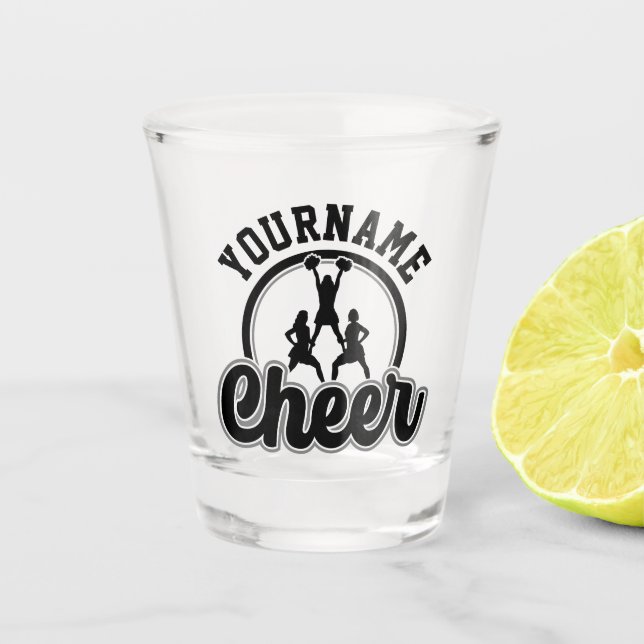 Vaso De Chupito NOMBRE Personalizado Cheer equipo Varsity CheerLea (Anverso)